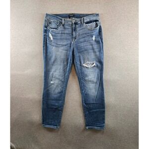 Judy Blue Jeans Women 18W Boyfriend Fit High Rise Light Stretch Distressed 36x30